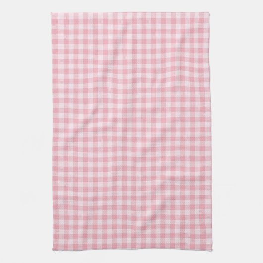 Pink Gingham Pattern Girly Check Plaid Checkered Geschirrtuch (Vertikal)