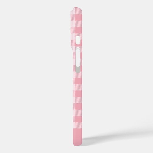 Pink Gingham Pattern Girly Checkered Plaid Name Case-Mate iPhone Hülle (Rückseite / Links)
