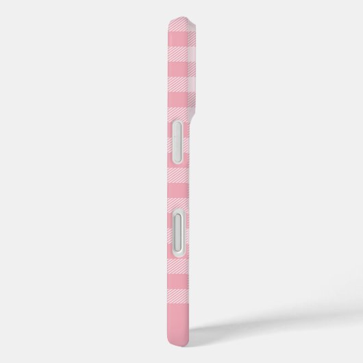 Pink Gingham Pattern Girly Checkered Plaid Name Case-Mate iPhone Hülle (Rückseite / Rechts)