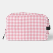 Pink Gingham Pattern Girly Checkered Plaid Name Waschbeutel (Rückseite)