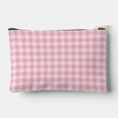 Pink Gingham Pattern Girly Checkered Plaid Name Zubehörtasche (Rückseite)