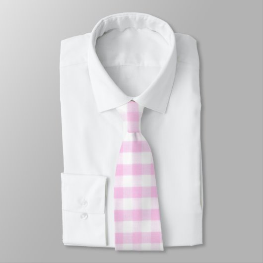 Pink Gingham Pattern Krawatte (Gebunden)