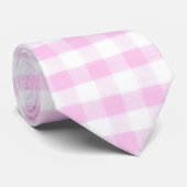Pink Gingham Pattern Krawatte (Gerollt)