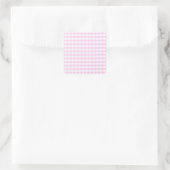 Pink Gingham Pattern Quadratischer Aufkleber (Tasche)