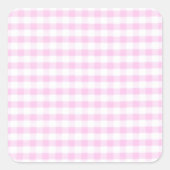 Pink Gingham Pattern Quadratischer Aufkleber (Vorderseite)