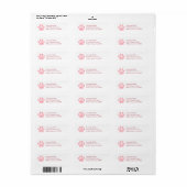 Pink Gingham Paw Print Return Address Label (Vorne)