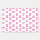 Pink Gingham Paw Print Wrapping Paper Geschenkpapier Set (Vorderseite 2)