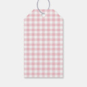 Pink Gingham Peach Erster Geburtstag Geschenkanhänger (Rückseite)