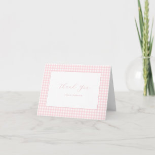Pink Gingham Personalisiert geklappt Vielen Dank