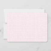 Pink Gingham Personalisiert Mitteilungskarte (Rückseite)