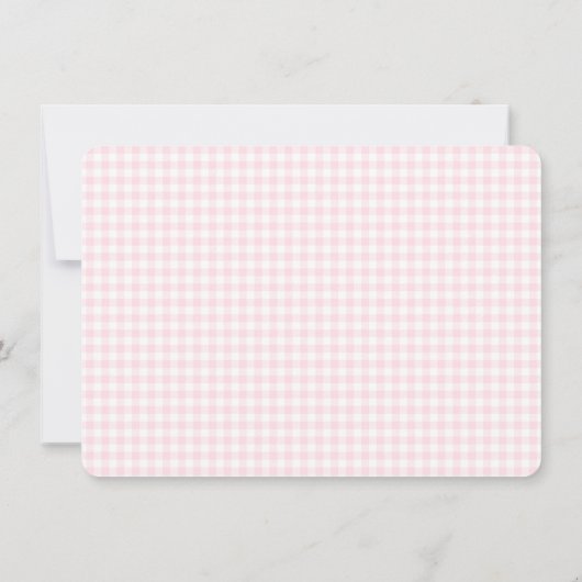 Pink Gingham Personalisiert Mitteilungskarte (Rückseite)