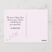 Pink Gingham Pet Loss aus der Tiermedizin Postkarte (Rückseite)