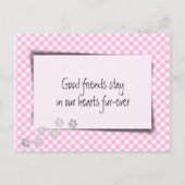 Pink Gingham Pet Loss aus der Tiermedizin Postkarte (Vorderseite)