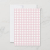 Pink Gingham Peter die Rabbit Monogram Baby Dusche Dankeskarte (Rückseite)