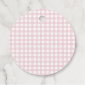 Pink Gingham Peter die Rabbit Monogram Baby Dusche Geschenkanhänger (Rückseite)