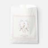 Pink Gingham Peter die Rabbit Monogram Baby Dusche Geschenktütchen (Vorderseite)