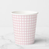 Pink Gingham Peter die Rabbit Monogram Baby Dusche Pappbecher (Rückseite)