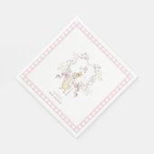 Pink Gingham Peter die Rabbit Monogram Baby Dusche Serviette (Ecke)