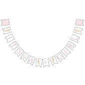 Pink Gingham Peter die Rabbit Monogram Baby Dusche Wimpelkette (Alle)