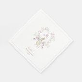 Pink Gingham Peter die Rabbit Wappen Baby Dusche Serviette (Ecke)