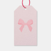 Pink Gingham Pink Bow Birthday Geschenkanhänger (Rückseite)