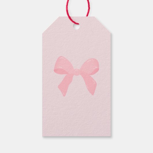 Pink Gingham Pink Bow Birthday Geschenkanhänger (Rückseite)