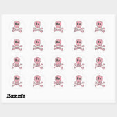 Pink Gingham Pirate Stickers (Blatt)