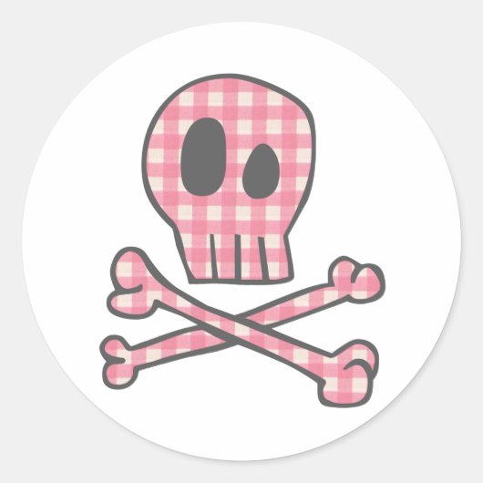Pink Gingham Pirate Stickers (Vorderseite)