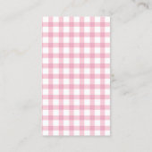 Pink Gingham Plaid Girl Baby Shower Registry Begleitkarte (Rückseite)