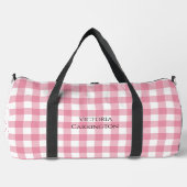 Pink Gingham Polkadot Vintage Personalized Duffle Bag (Vorderseite)