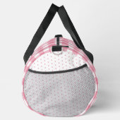 Pink Gingham Polkadot Vintage Personalized Duffle Bag (Rechts)