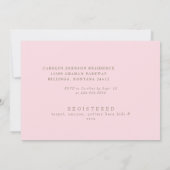 Pink Gingham Pony Baby Dusche Einladung (Rückseite)