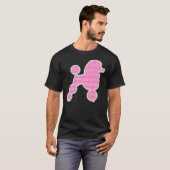 Pink Gingham Poodle mit Pom Poms T-Shirt (Vorne ganz)