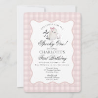 Pink Gingham Preppy Ghost Spooky Ein 1. Geburtstag