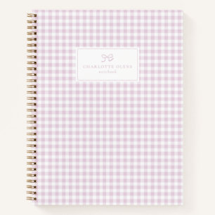 Pink Gingham, Preppy & Pastel Ästhetik Notizblock