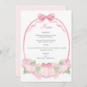 Pink Gingham Pumpkin Baby Showmenü Einladung (Vorne/Hinten)