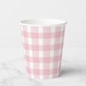 Pink Gingham Pumpkin mit einem Bow Pappbecher (Rückseite)
