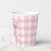 Pink Gingham Pumpkin mit einem Bow Pappbecher (Links)