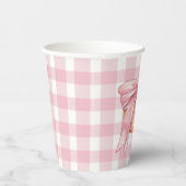 Pink Gingham Pumpkin mit einem Bow Pappbecher (Rechts)