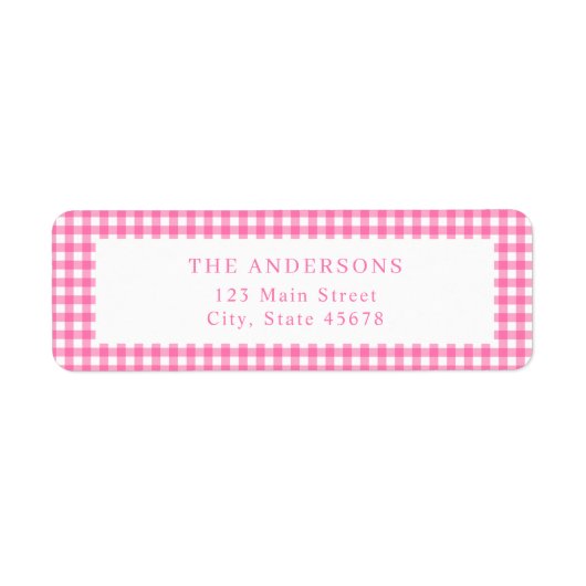Pink Gingham Return Address (Vorne)