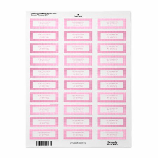 Pink Gingham Return Address (Vorne)