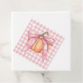 Pink Gingham Ribbon Pumpkin, Coquette Pumpkin Geschenkanhänger (Beispiel)