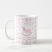 Pink Gingham Rocking Horse Baby Dusche Tasse Kaffe (Links)