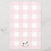 Pink Gingham Rocking Horse Baby Predictions Game (Rückseite)