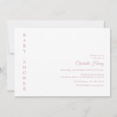 Pink Gingham Rocking Horse Baby Shower Einladung (Rückseite)