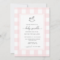 Pink Gingham Rocking Horse Baby Sprinkle