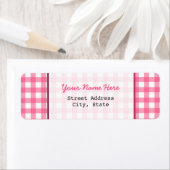 Pink Gingham Rücksendeadresse (Insitu)