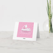 Pink Gingham Ruffled Bassinet Blank Notecard Karte (Rückseite)