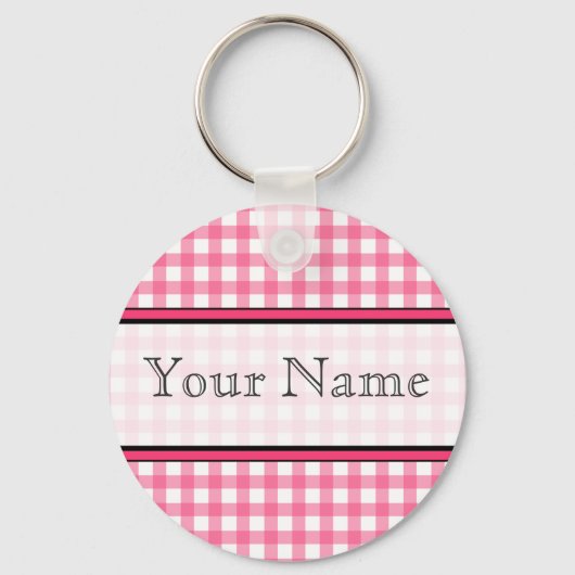 Pink Gingham Schlüsselanhänger (Vorderseite)
