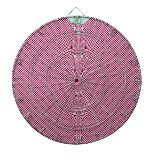 Pink Gingham Shirt Fraktal Dartscheibe (vorne)
